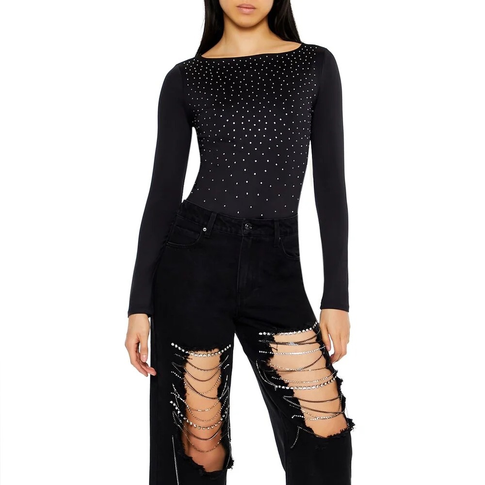 CONTOUR SCULPT RHINESTONE BODYSUIT